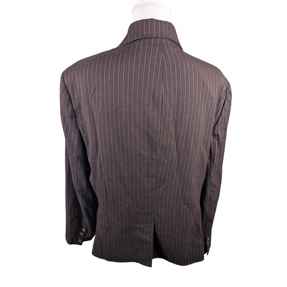 Evan‎ Picone Women's Brown Striped Blazer Jacket Shoulder Pads Career Size 18W - Picture 3 of 5
